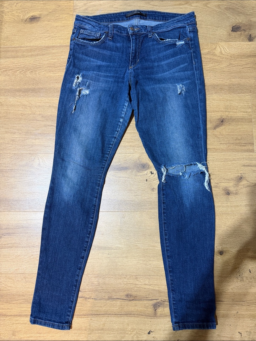 Joe's Jeans Dark Blue Ripped Skinny Jeans